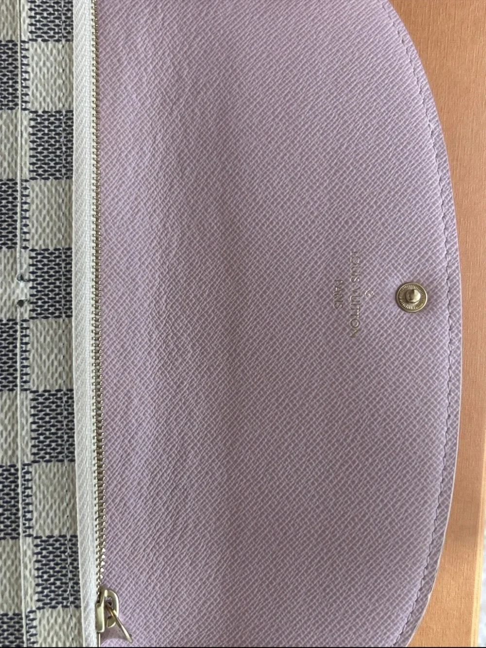 Louis Vuitton Damier Azur Sarah Wallet Pink Interior Authentic BOX NOT INCLUDED